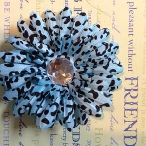 GIRLS Set of 2 Blue Gerbera Daisy Hair Clips